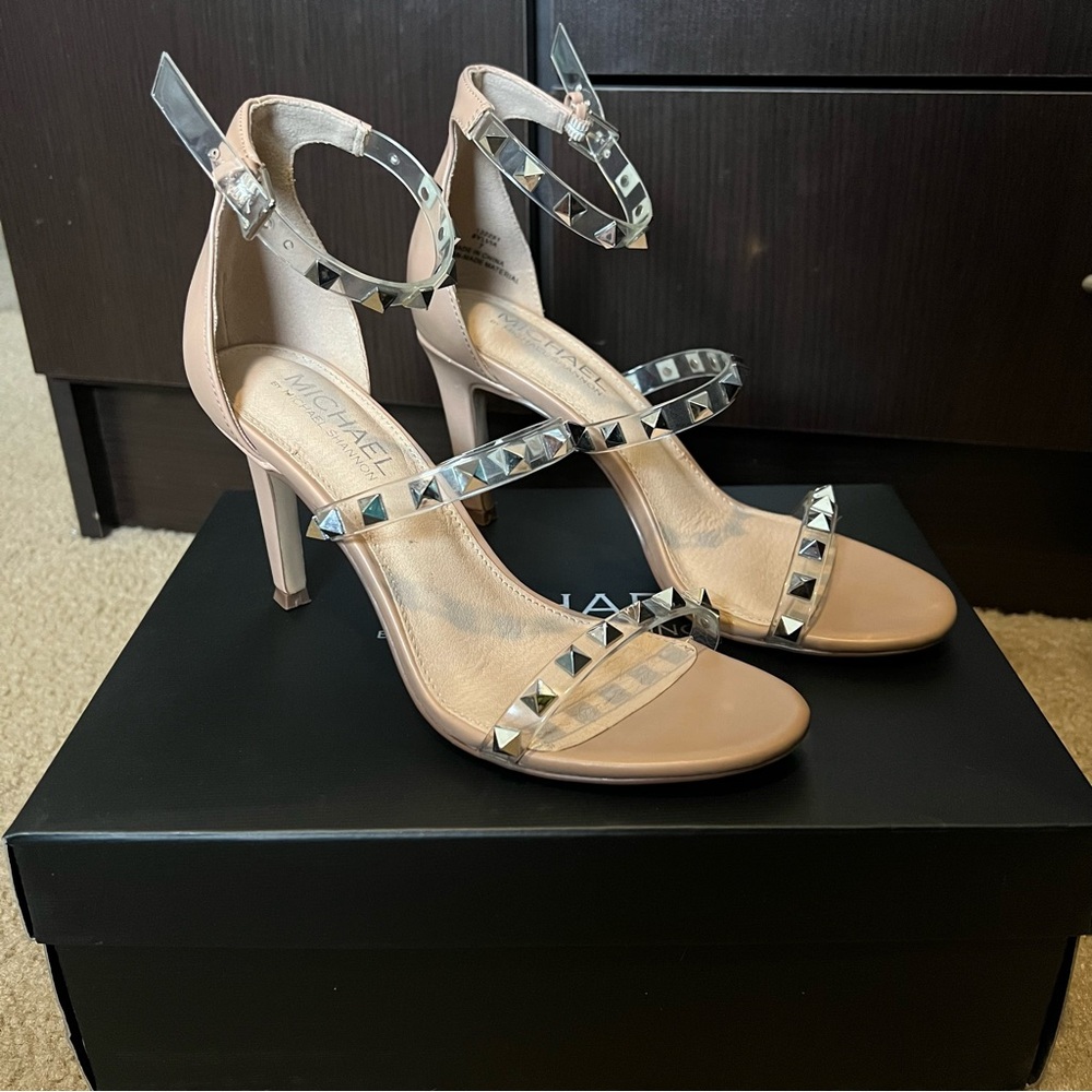 Michael By Michael Shannon Sylvia - Open Peep Toe Stiletto Dress Heel Sandal
